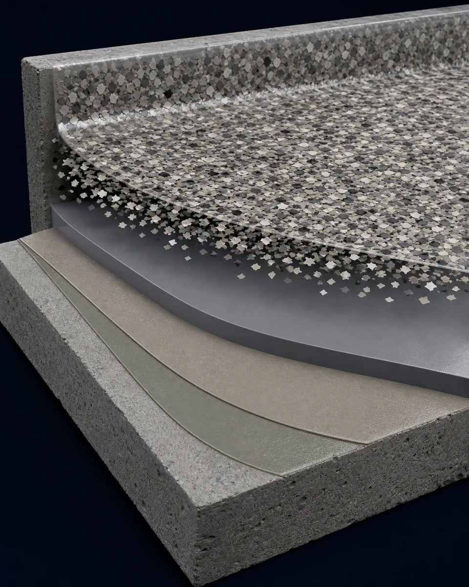 Laagopbouw van PS Rapid Flake